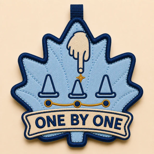 One by One embroidered Power Leaf