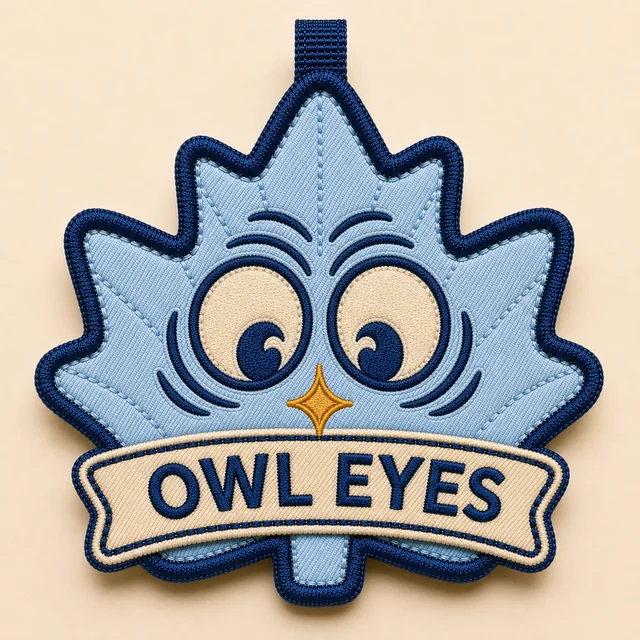 Owl Eyes embroidered Power Leaf