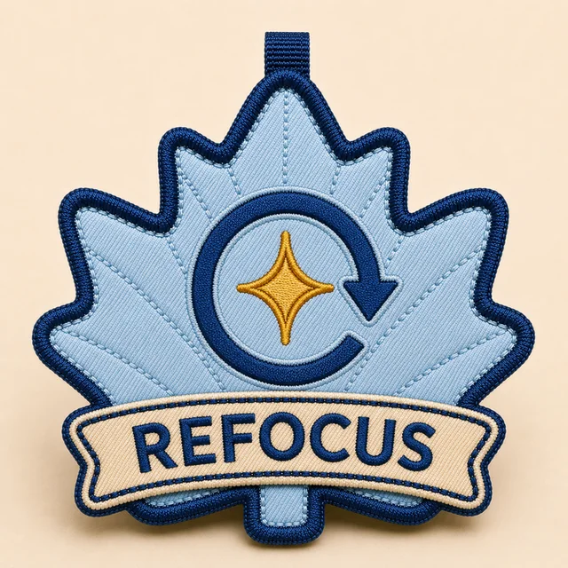 Refocus embroidered Power Leaf