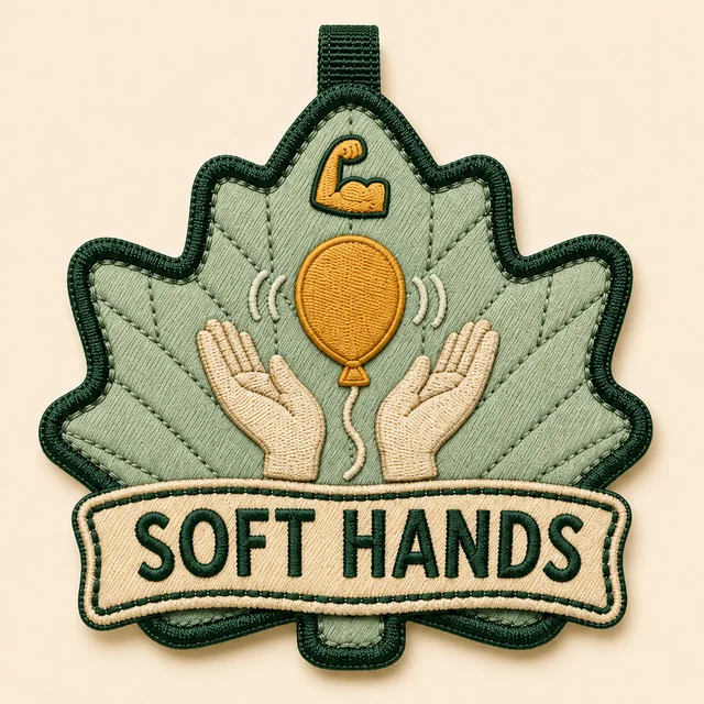 Soft Hands embroidered Power Leaf