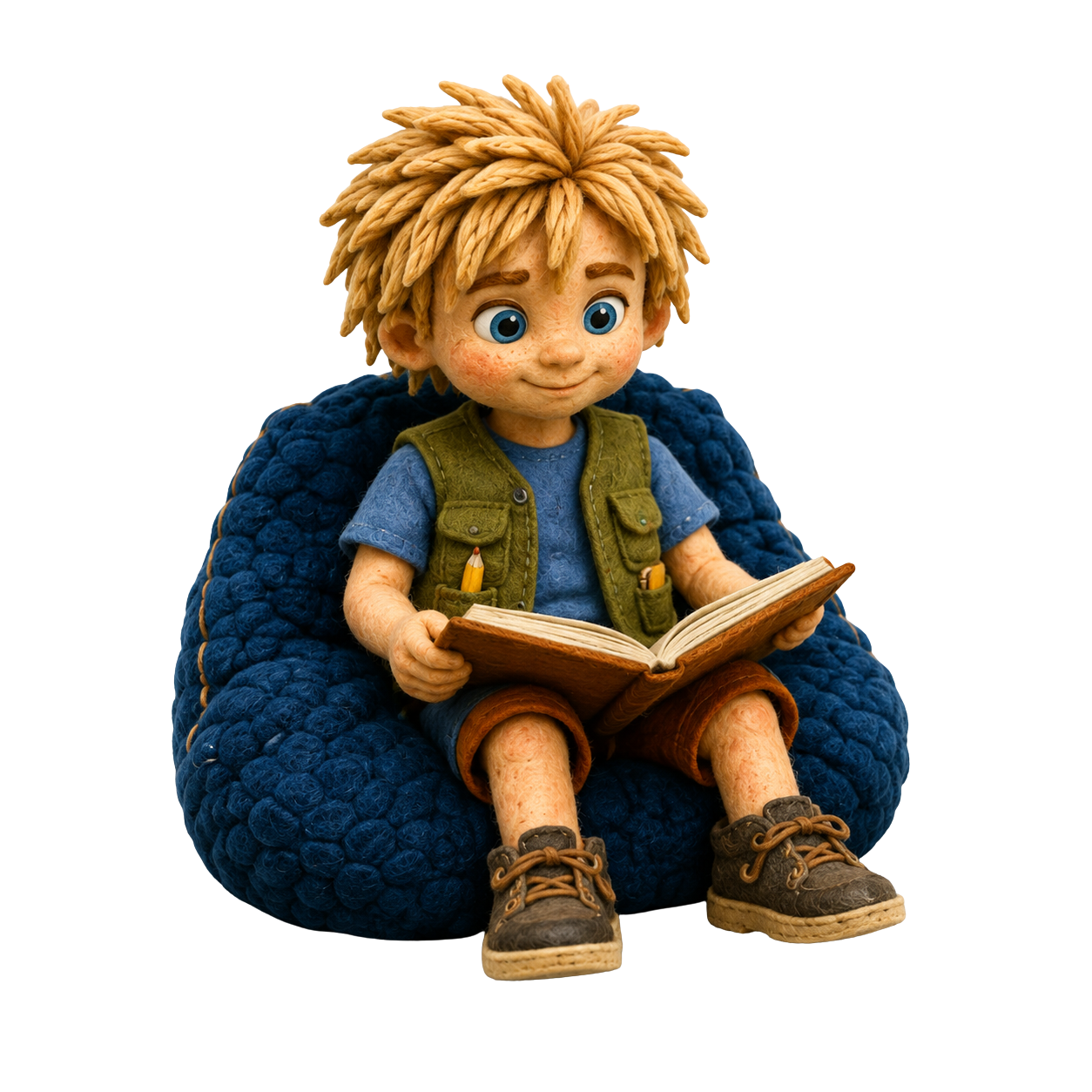 Sketch reading a book